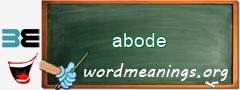 WordMeaning blackboard for abode